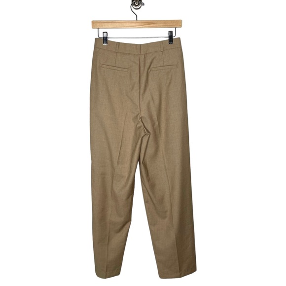 Frankie Shop | NWT Straight Leg Pleat Front Trousers Natural Medium - Picture 4 of 9